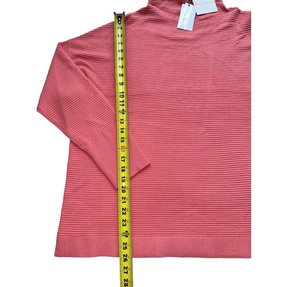 Chelsea and Theodore Viscose Blend Coral Ribb Mock Neck Sweater Womens XL New - Picture 3 of 4